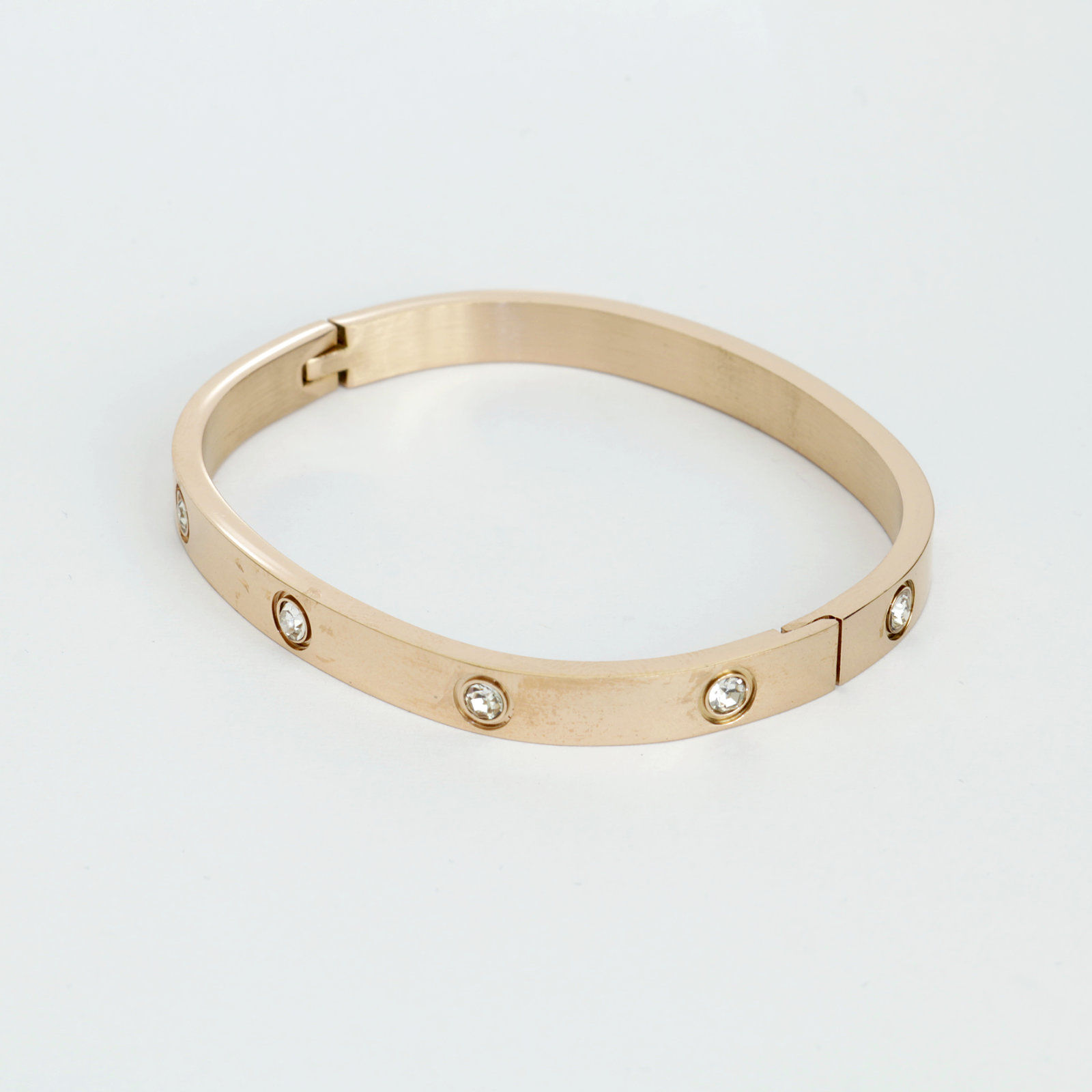 Rose Gold Cubic Zirconia Classic Bangle - Image 2