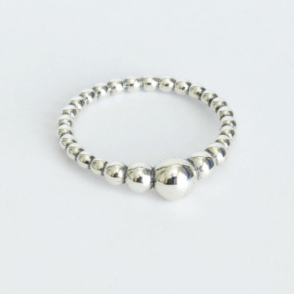 Silver Ring Of Beads - Image 2