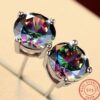 Silver Rainbow Stud earrings - Image 2