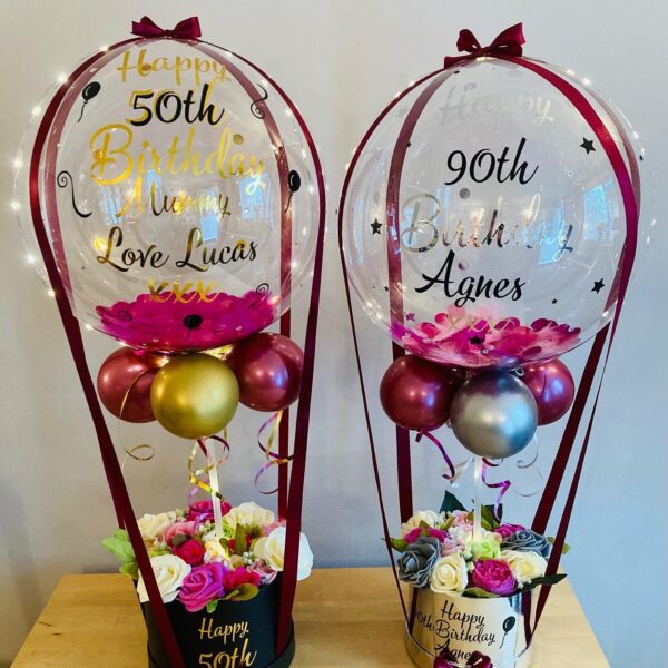 Personalised Wedding Hot Air Bubble Balloons (Flower Box) - Image 3