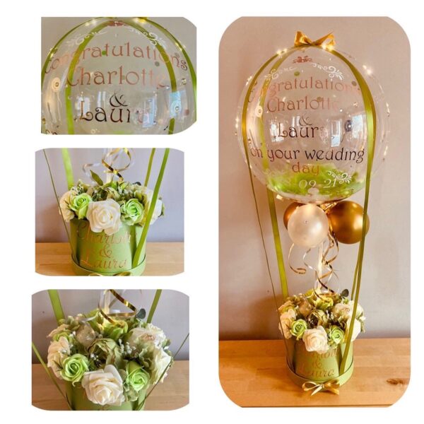 Personalised Wedding Hot Air Bubble Balloons (Flower Box)