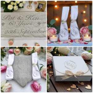 Beige Personalised Cotton Table Runner Gift Set