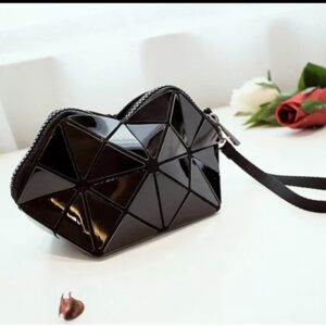 Black Patent Geometric Purse