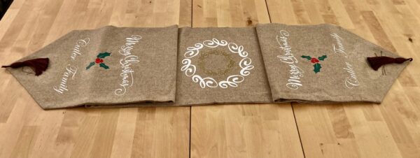 Beige Personalised Cotton Table Runner 32 x 220cm - Image 3