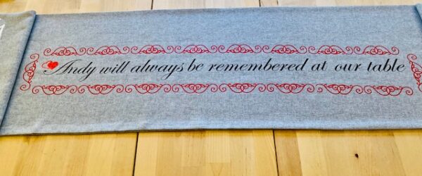 Grey Personalised Cotton Table Runner 32 x 220cm - Image 10