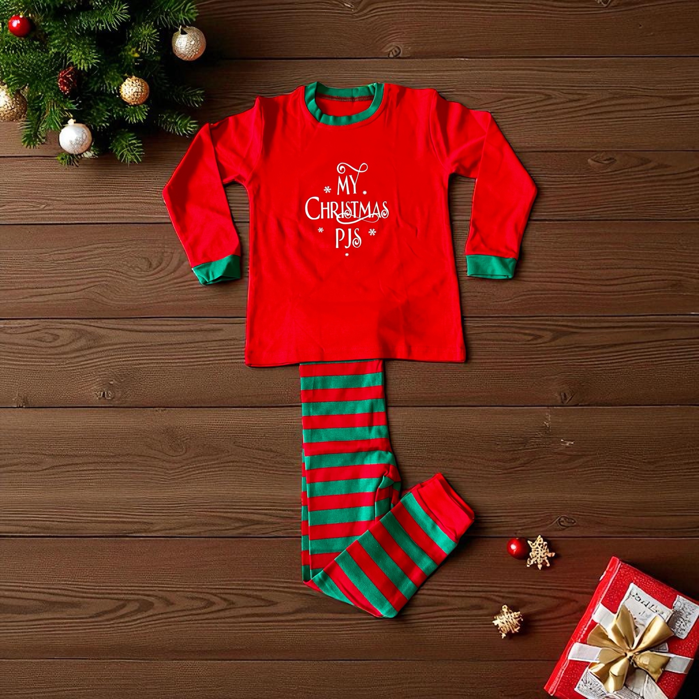 Red & Green Personalised Pyjamas