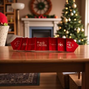 Red Cotton Table Runner Gift Set 30 x 220cm