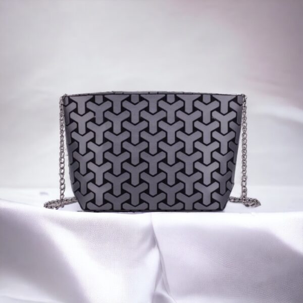 Grey Y Pattern Shoulder Bag