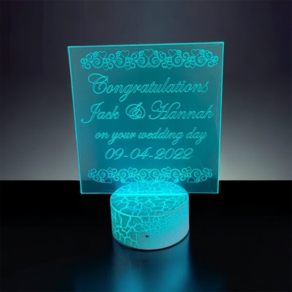 Personalised Wedding-Anniversary Day Led Lamp & Remote Control