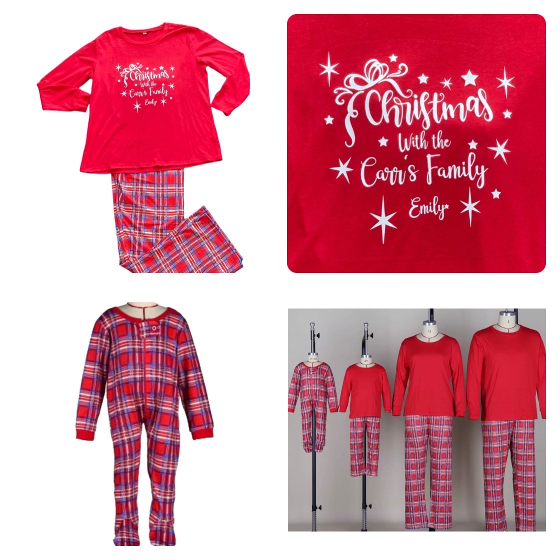 Red Tartan Blank Family Pyjamas - Image 4