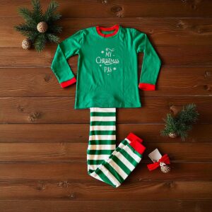 Green & White Personalised Pyjamas