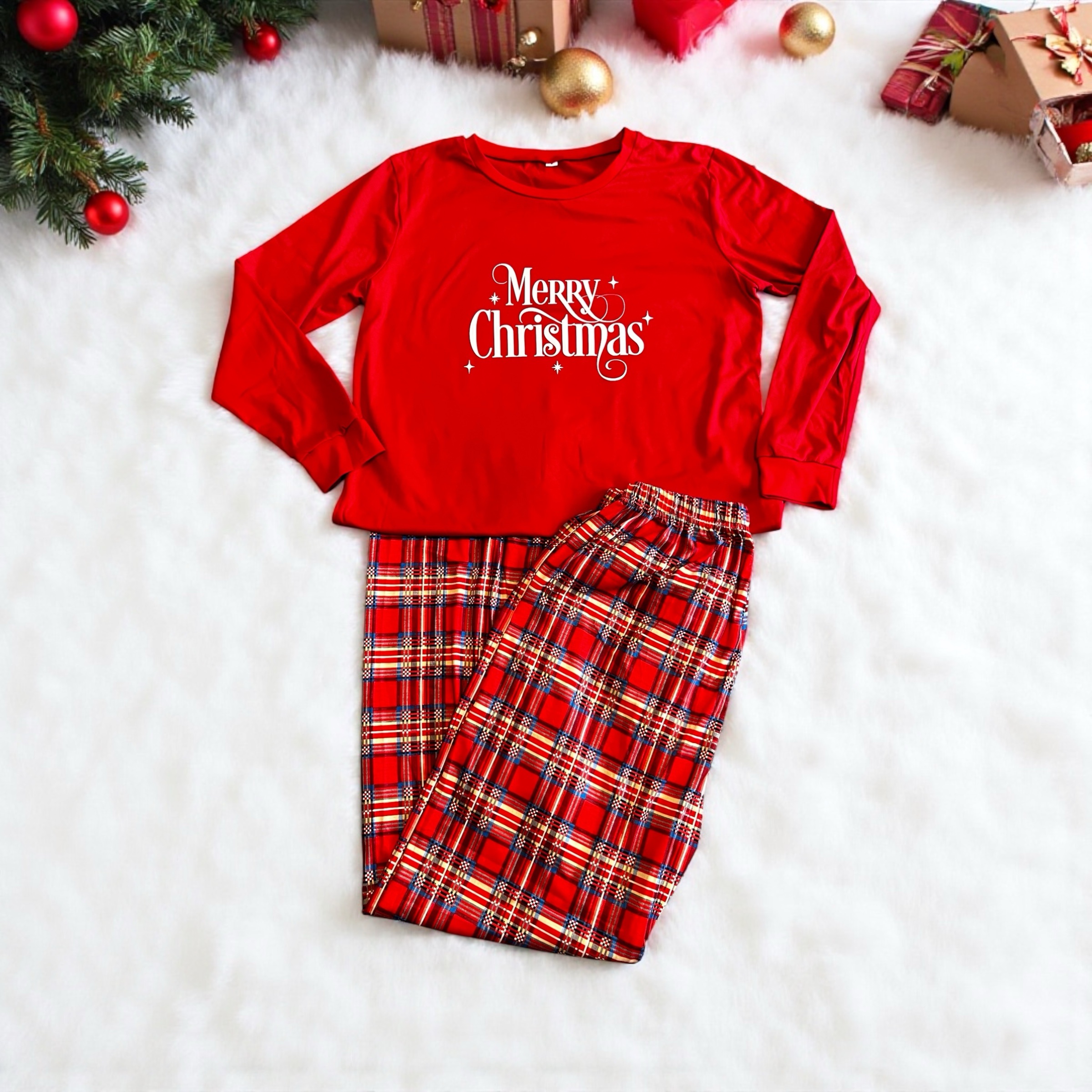Red Tartan Blank Family Pyjamas - Image 2