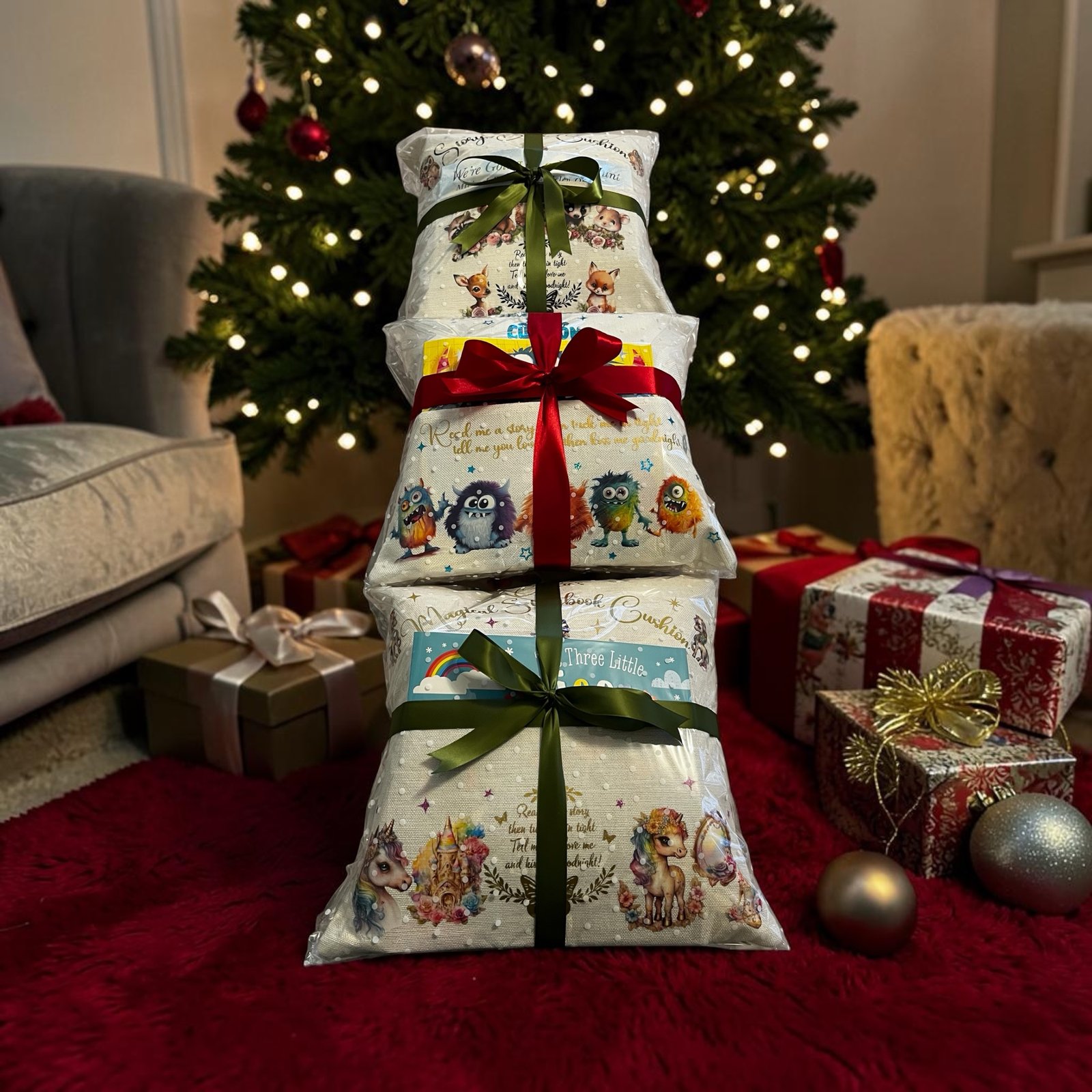 Christmas Story Time Personalised Pocket Cushion