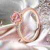 Rose gold The Tangerine Pink Crown Ring With Cubic Zirconia