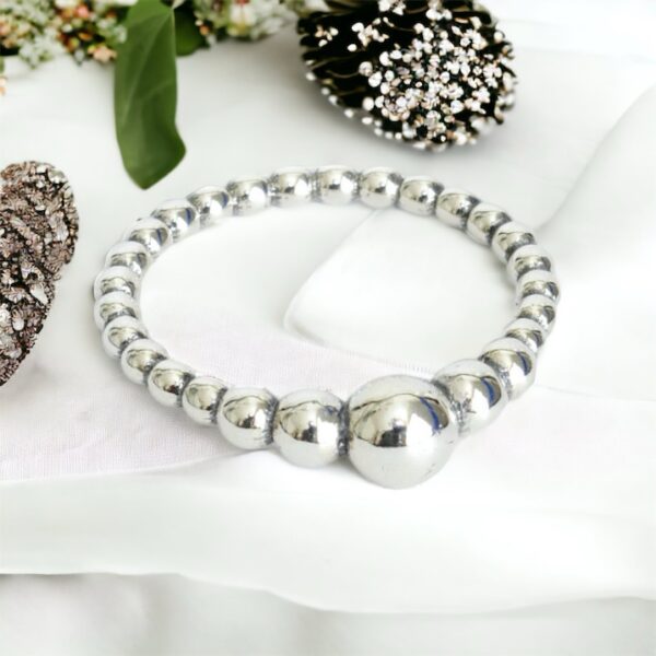 Silver Ring Of Beads