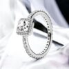 Silver Perfect Square Cubic Zirconia Ring