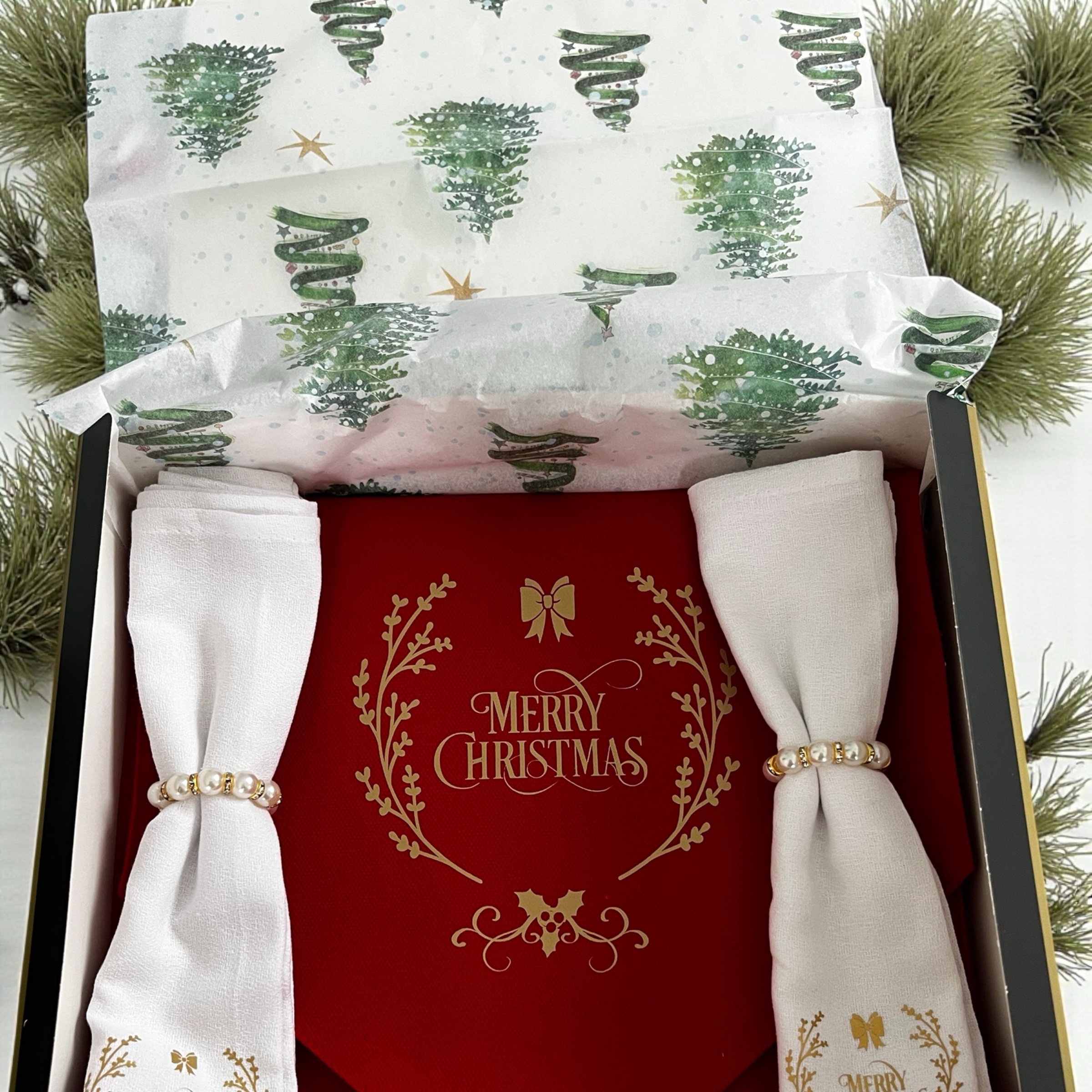 Beige Personalised Cotton Table Runner Gift Set - Image 6